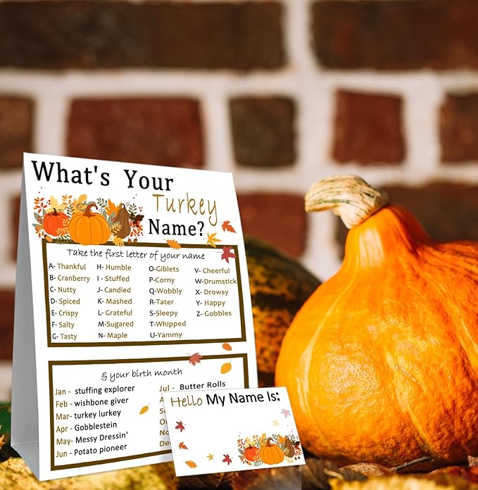 Thanksgiving Party Game, Thanksgivings Decorations for Party-Halloween Thanksgiving Decor Home,Fall Decor Thanksgiving Gifts, Friendsgiving Games Fall Party Supplies