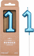 PHD CAKE 2.76 inch Classical Blue 1 Number Birthday Candles, Blue Number Candles, Cake Number Candles, Party Celebration
