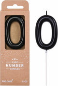 PHD CAKE 2.76 inch Classical Black 0 Number Birthday Candles, Black Number Candles, Cake Number Candles, Party Celebration