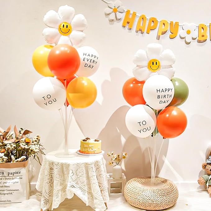 Voircoloria 6 Sets Balloon Stand Kits, Balloon Sticks with Base for Table Centerpieces Graduation Birthday Baby Shower Gender Reveal Party Decorations