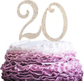 20 Years Birthday Cake Topper - New Best Crystal Rhinestone 20th Wedding Anniversary Or 20 Years Old Cake Topper Party Decoration Gold