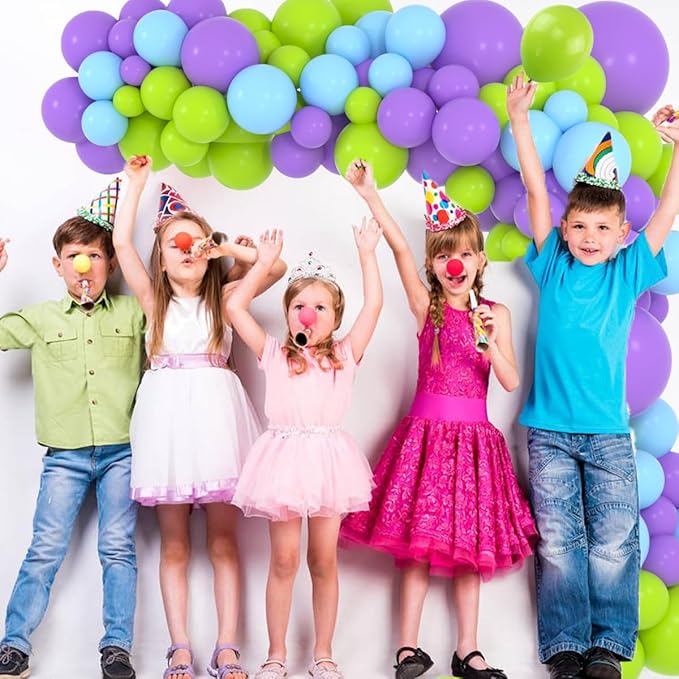 Lime Green Purple Blue Balloon Garland Arch - Purple Balloons Lime Green Blue Balloons for Birthday Baby Shower Wedding Graduation Wedding Party Decorations