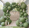 Double Stuffed Sage Green Balloons Retro Olive Green Balloon Garland Kit Different Sizes 18/12/5 Inch Pastel Avocado for Birthday Baby Shower Wedding Jungle Safari Spring Party Decoration