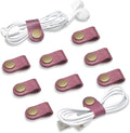 CAILLU Cord Organizer,Cord Keeper,Cable Organizer USB Holder,Cable Management,Cable Straps,Earbud case,wrap Headset Winder,Phone Earphone Clips Ties (Rose red Cord Organizer)