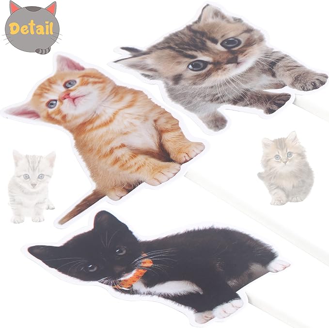 36pcs Baby Cat Cupcake Toppers Cute Cat Cupcake Toppers Kitten Pet Birthday Party Decoration for Kitty Cat Theme Birthday Party Baby Shower Supplies