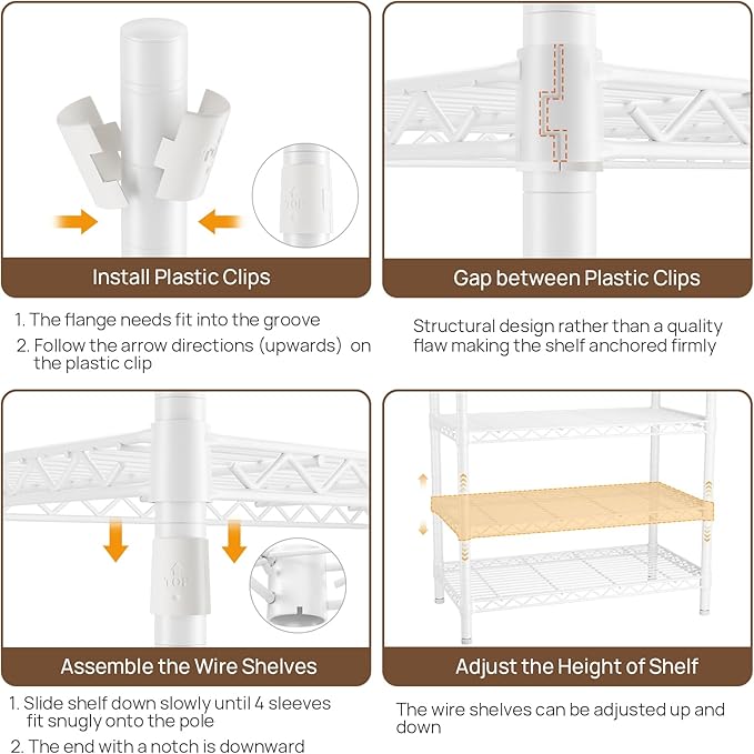 Golpart Coat Rack Clothes Wardrobe：Closet Organizer and Storage Clothing Garment Rack with Shelves Heavy Duty for Hanging Clothes Portable Adjustable White 15.8" DX(70-88)" WX76.5 H
