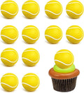 24Pcs Tennis Cupcake Toppers Foam Sports Ball Tennis Cupcake Picks for Baby Shower Kids Tennis Theme Birthday Party Cake Decorations Supplies