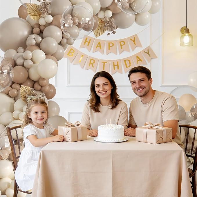 Neutral Balloon Arch Kit, 126Pcs Nude Tan Beige Sand White Clear Balloons for Boho Baby Shower Gender Reveal Bridal Shower Wedding Birthday Party Decorations