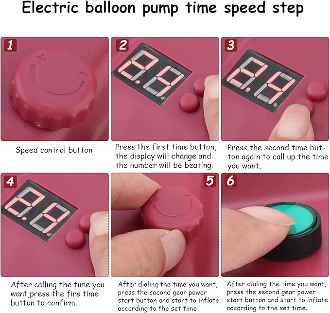Electric Balloon Blower Pump Portable Electric Air Balloon Pump Dual Nozzle Balloon Air Inflator 110V for Party Decoration with 2 Spare Small Nozzles