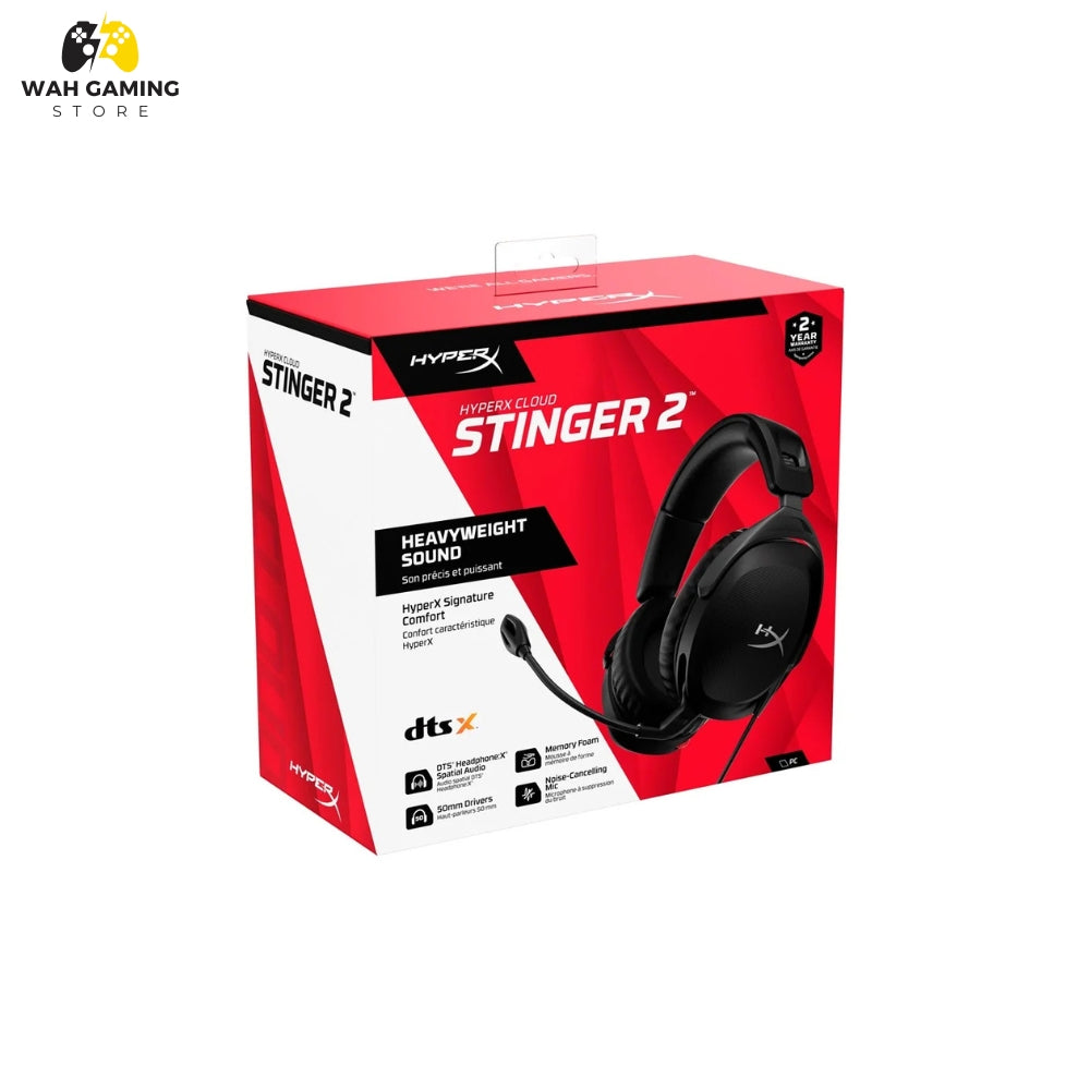 HyperX Cloud Stinger 2 Core Best Lightweight Gaming Headset (OPEN BOX) with Immersive DTS:X Headphone Spatial Audio