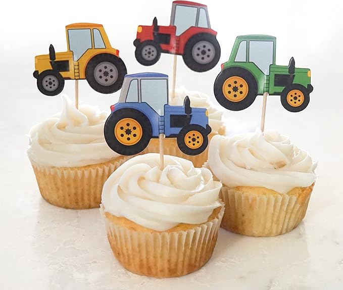 24 Trucks Cupcake Toppers (Tractor Trucks)