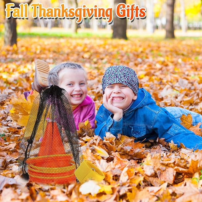 4 in 1 Fall Festival Thanksgiving Party Games with Ring Toss, Plastic Cones, Bean Bags, 3-Legged Race Bands, Thanksgiving Games for Family Boy Girl Adult Carnival Friendsgiving Outdoor Yard Activities