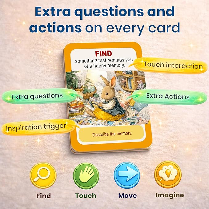 QUOKKA Scavenger Hunt Game for Kids Ages 4–8 – Indoor Adventure Card Set with 100 Tasks for Rainy-Day Play, Home & Classroom Learning Activities