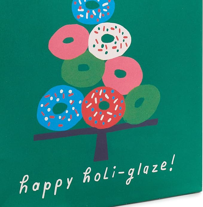 Hallmark 6" Small Christmas Gift Bags for Kids (8 Bags: Rainbow Candy, Donut Tree, Merry, Cute Pug Puppy) for Gift Cards, Holiday Party Favors, Teacher Presents