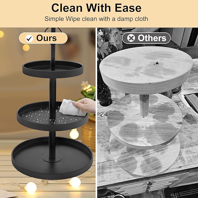 Cupcake Stand for 50 Cupcakes,Cupcake Stand 2 PACK Metal 3 Tier Cupcake Tower Black Tiered Tray Stand Cupcake Holder Stand Cake Stand Serving Trays Dessert Stands with Handle for Party