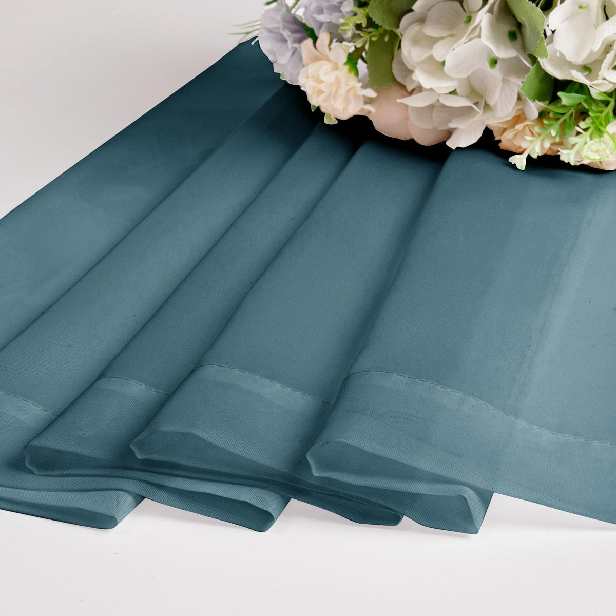 Sheer Stone Blue Tier Curtains 24 Inch Length (2 Count)