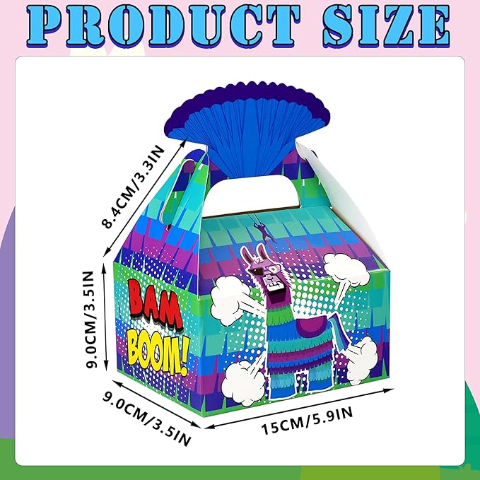 16 Pcs Video Game Llama Goodie Bags Party Boxes for Battle Gamers Birthday Party Supplies Decorations Favors
