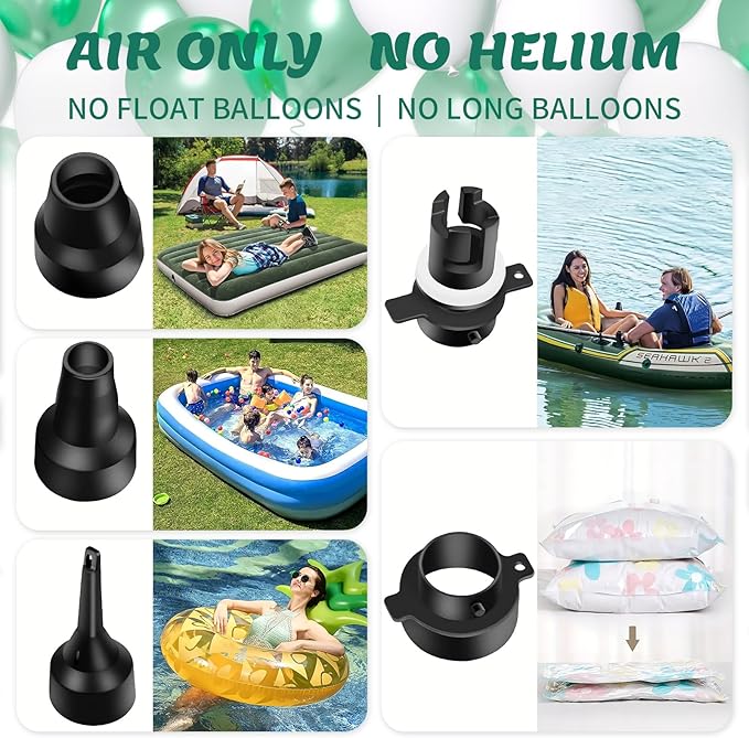SINBEE Balloon Pump Electric Party Decorations - Electric Balloon Pump for Balloon Arch Kit, Portable Dual Nozzle Balloon Inflator