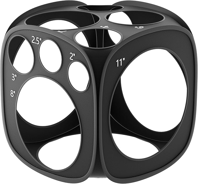13 Sizes Balloon Sizer Cube Box (2-12 Inch), Collapsible Balloon Measurement Tool for Party Arch Decorations & Columns (Black)