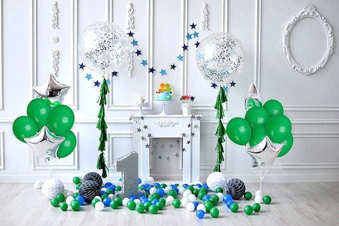 Treasures Gifted Emerald Forest Green Balloons 72 Pack - 12 Inch Latex Dark Hunter Green Balloons - Globos Verdes - St. Patricks Day Decorations