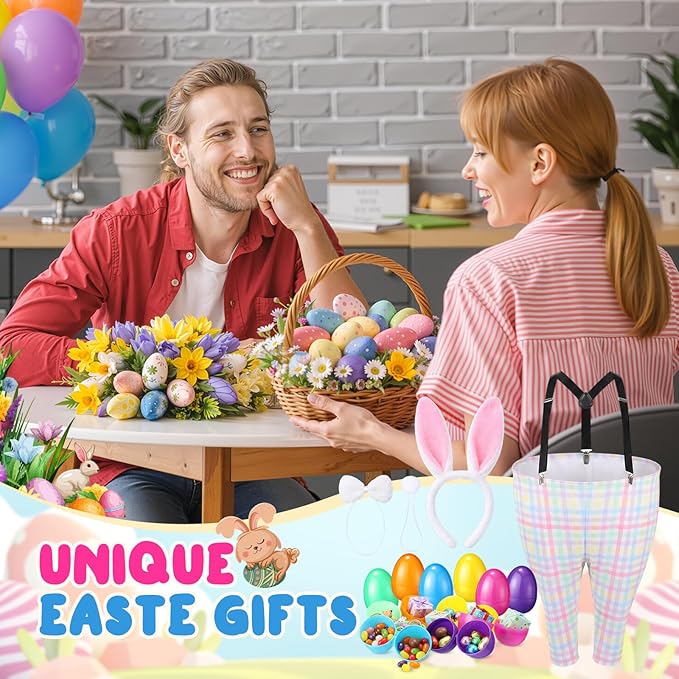 Vinsot Granny Pants Toss Game for Easter, Funny Yard Game for Adults, Outdoor Party Activity with Colorful Eggs