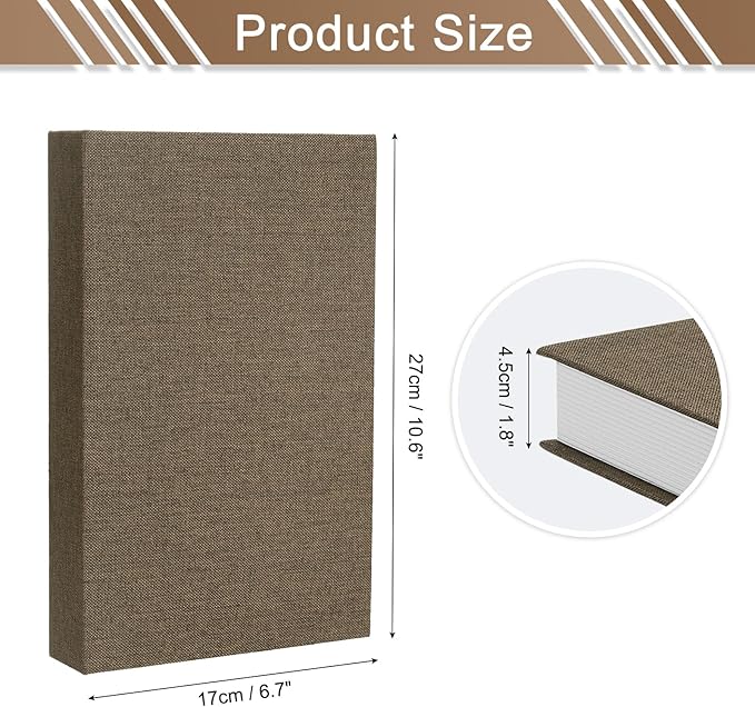 uxcell Decorative Books, 10.6 x 6.7 Linen Fake Books for Decoration Faux Decor Book for Modern Aesthetic Home Office Coffee Table Shelf Desktop Display, Dark Brown