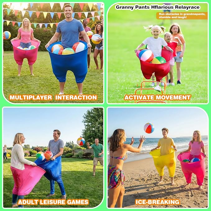 Granny Pants Yard Game for Kids & Adults- Giant Outdoor Carnival Game for Family Parties, Company Team Building, Backyard, Lawn Reunion Fun