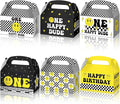 Kosiz 30 Pcs One Happy Dude Birthday Party Decorations One Happy Dude Party Favor Boxes 1st Birthday Decoration Set Smile Face Table Toppers Centerpieces for Baby Shower Supplies Home Decor