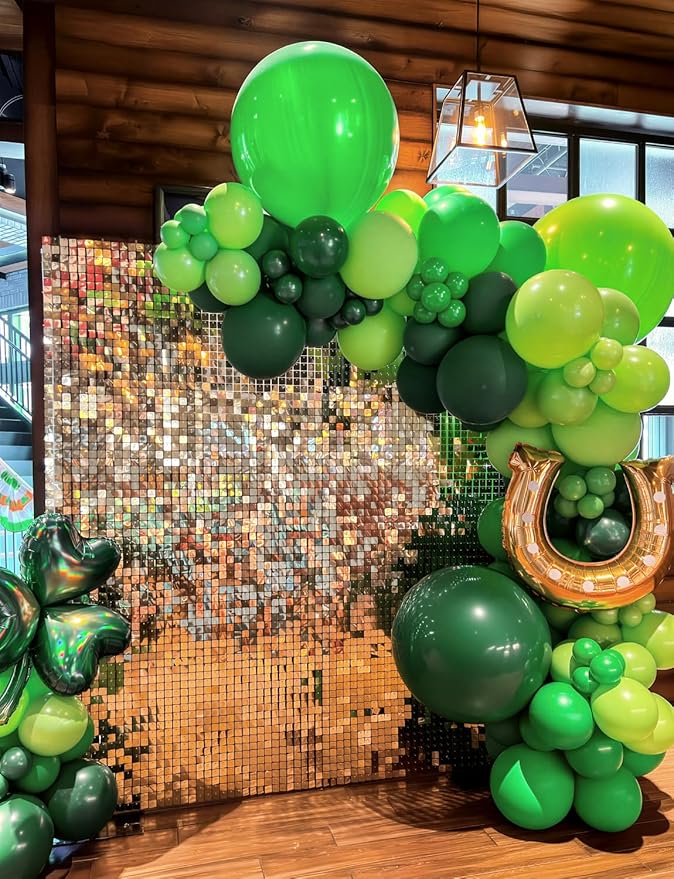 Green Balloons, 50 Pcs Dark & Lime Green Balloons 12 Inch Latex Balloons for St. Patrick’s Day, Baby Shower, Jungle Safari Birthday Party Decorations, Indoor Outdoor
