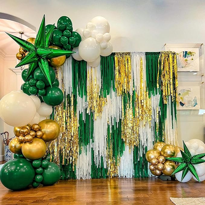 Awenztech 120pcs Dark Green Balloon Arch Kit, 18 12 10 5 inch Green Latex Balloons Different Sizes Dark Green Balloon Garland for Jungle Tropical Safari Birthday Party Decorations