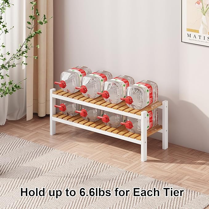 Bamboo Shoe Rack Organizer for Closet and Entryway-Space-Saving Narrow Shoe Stand-Versatile Shoe Holder for Door or Closet Shelf,Garage Bedroom can Freely Stack DIY Small Shoe Racks 2Tier Mixed color