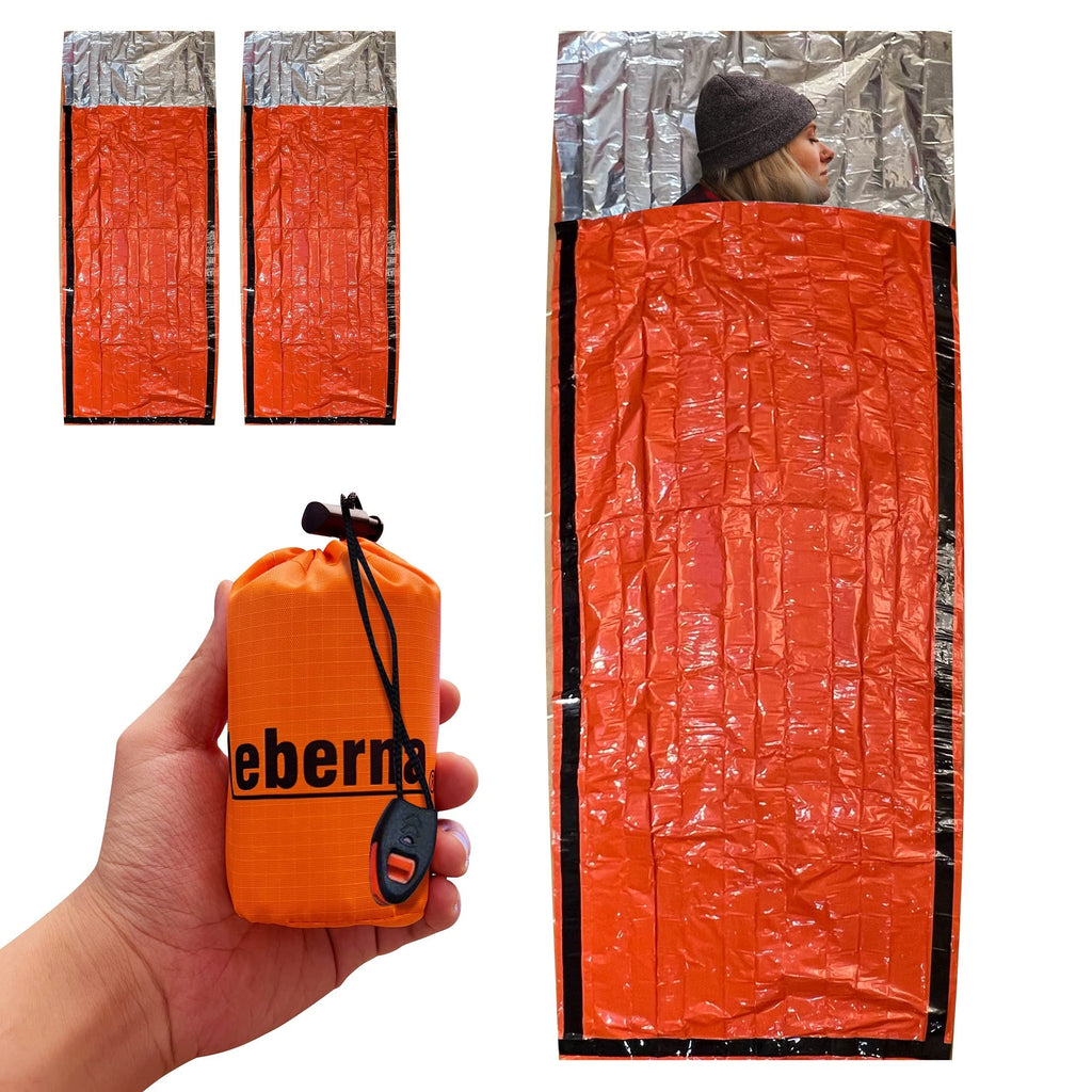 Emergency Sleeping Bag Survival Bag 2 Pack | Survival Bivy Sack | Portable Blanket Survival Gear Bivvy Thermal Sleeping Bag Camping