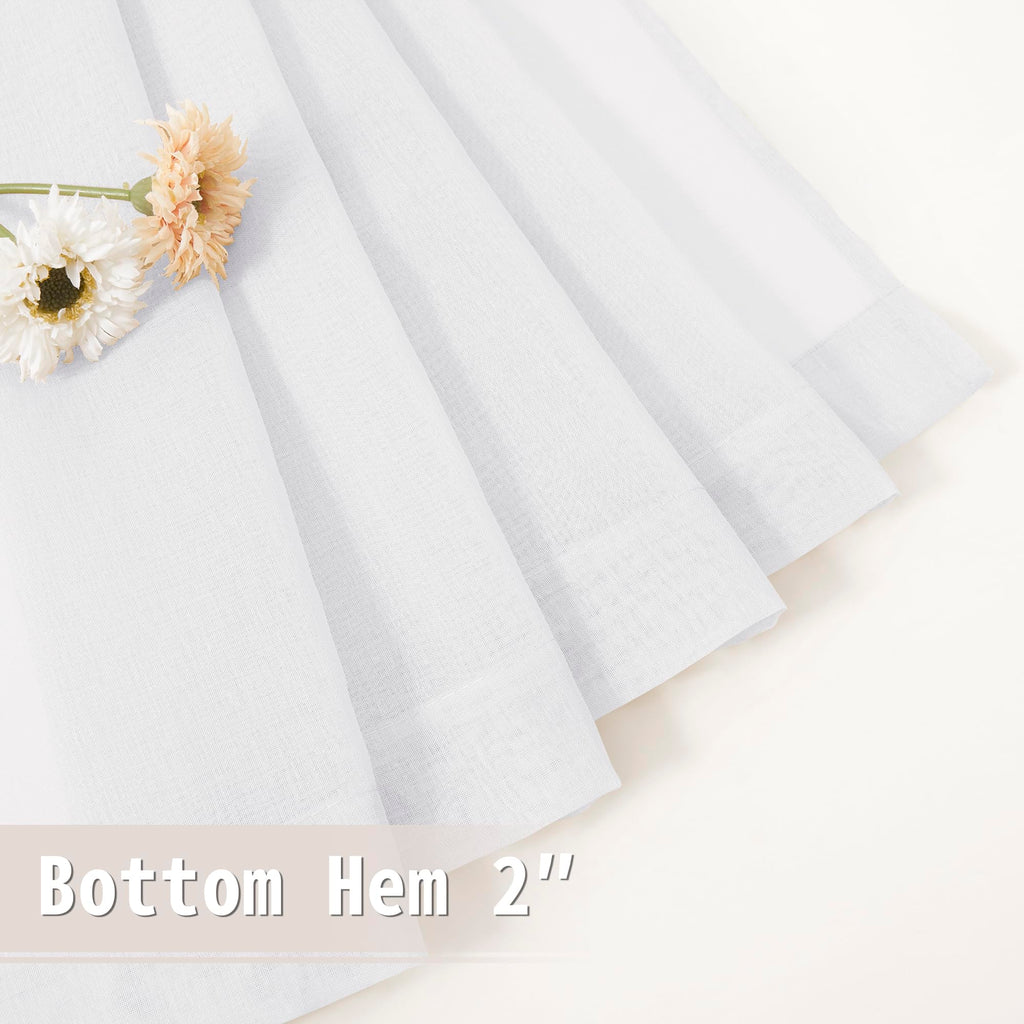 Sheer Door Curtains Closet Linen Textured Curtain Sheers Doorway Light Filtering Voile French Doors Rod Pocket Curtains Patio Glass Door