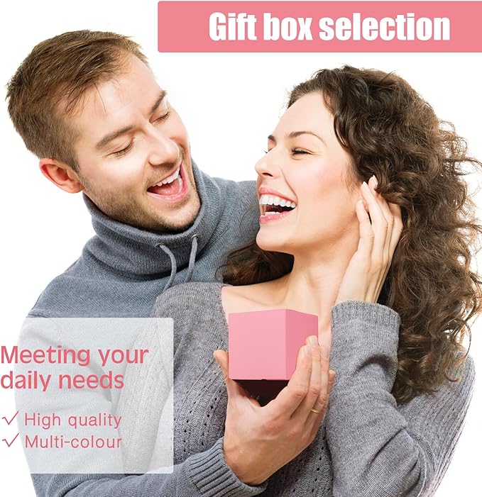 Zhehao 48 Pack Pink Gift Boxes Small Cardboard Gift Boxes with Lids Bulk 3 x 3 x 3 Inch Square Kraft Cube Paper Box Assemble for Candles Wedding Presents Easy Birthday