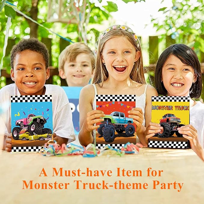 24pcs Monster Truck Goodie Bags - Monster Party Favors & Decorations for Boys' Birthday Parties