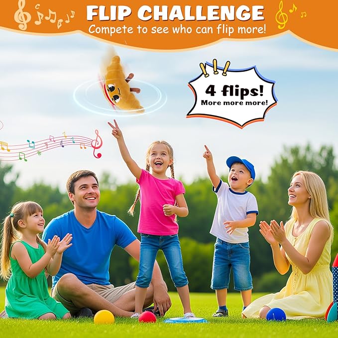 Flip & Pass the Croissant, Electronic Interactive Game, Hilarious Family Party Games for Kids Ages 3, 4-8+, Indoor/Outdoor Toys, 3 4 5 6 7 8 Year Old Girl & Boy Birthday Gift, Travel & Floor Fun