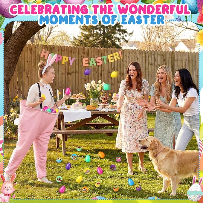 Vinsot Granny Pants Toss Game for Easter, Funny Yard Game for Adults, Outdoor Party Activity with Colorful Eggs