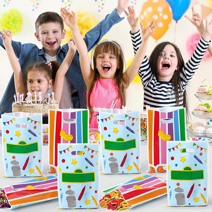 JuPelozak Friends Street Goodie Bags - 50pcs Cartoon Party Favor Bag, Street Themed Candy Cookies Gift Decor for Kids Girls Teens Adult, Colorful Birthday Holiday Celebration Decorations Supplies