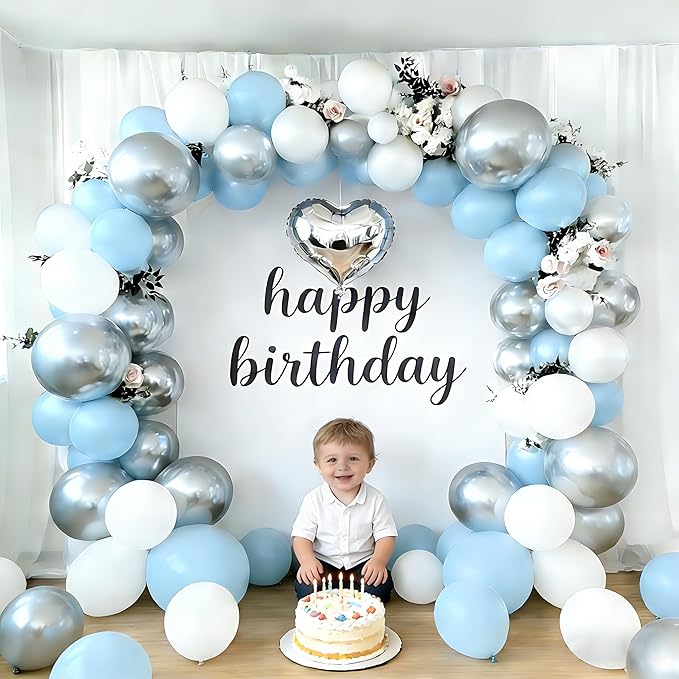 Silver Balloons, 60 PCS Metallic Silver Balloons 12 inch Latex Balloon for Birthday Party Decoration, Wedding, Baby Shower, Anniversary, Graduation, Retirement and Balloon Garland