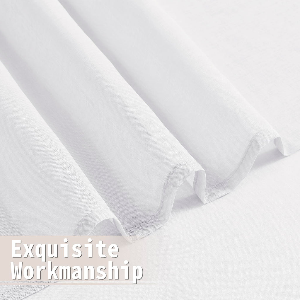 Sheer Door Curtains Closet Linen Textured Curtain Sheers Doorway Light Filtering Voile French Doors Rod Pocket Curtains Patio Glass Door