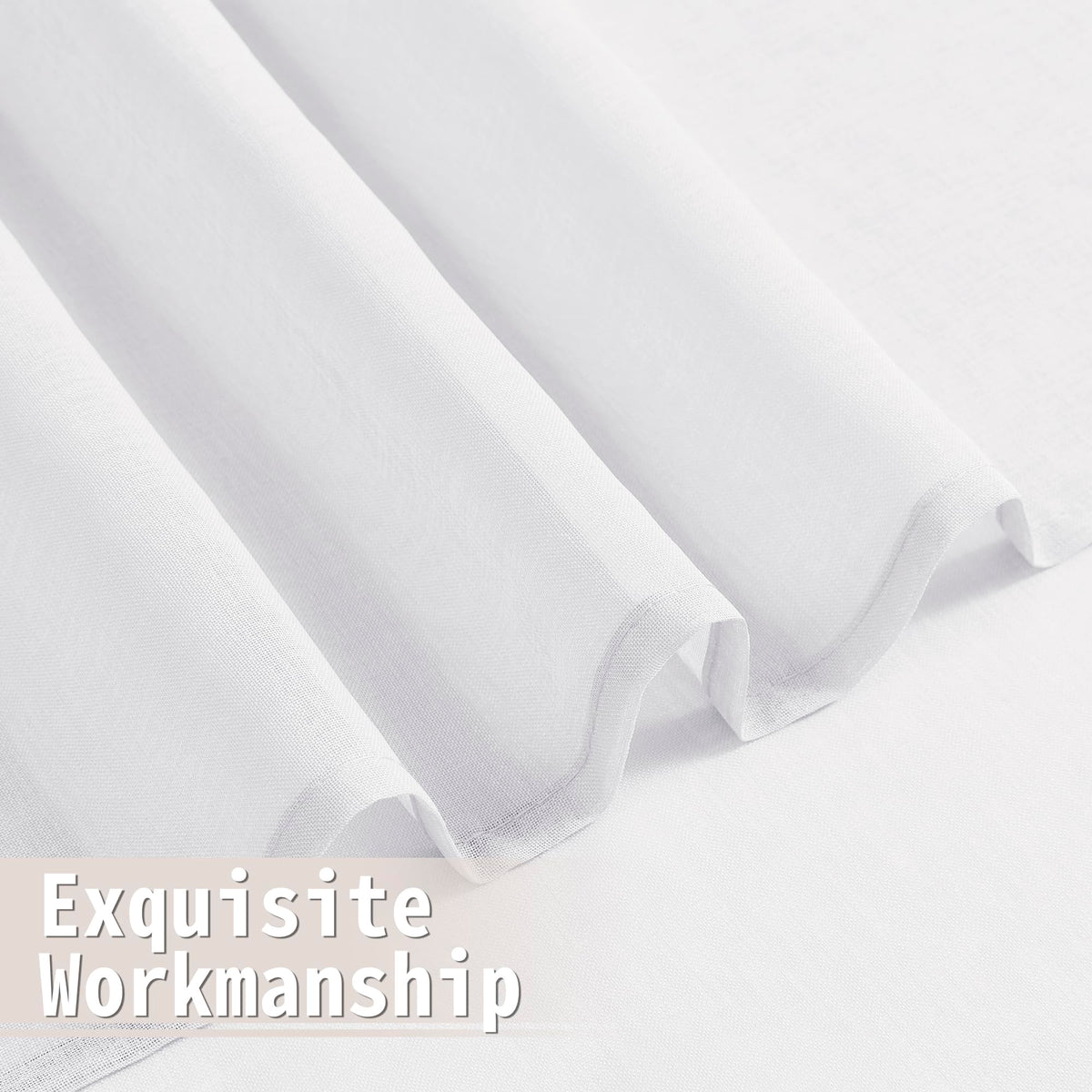 Small Sheer Door Curtain Closet Linen Textured Curtain Sheers Doorway Light Filtering Voile French Door Rod Pocket Curtains Patio Glass Doors