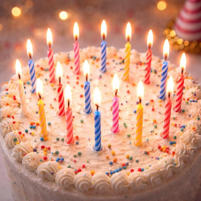 by Tugba Aydan - Birthday Candle - 72 Count Mix Color Birthday Candles for Cake, Cake Candle for Birthday, Party Small Candles