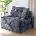 MAXYOYO Folding Sofa Bed, Convertible Chair with Pillow Foldable Couch with Back Support, Portable Fold Out Chair Bed Comfy Floor Sofa Lounge for Living Room Bedroom, Dark Grey, Single