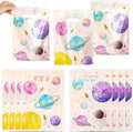 ANGOLIO 50PCS Pink Space Theme Party Bags - Solar System Planet Treat Bags for Kids Birthday Favors, Baby Shower Decorations & School Candy Supplies