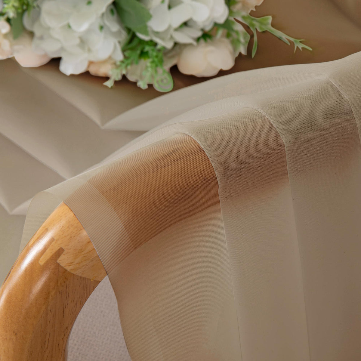 Taupe Sheer Curtains 30 inch Length 2 Panels (2 Count)