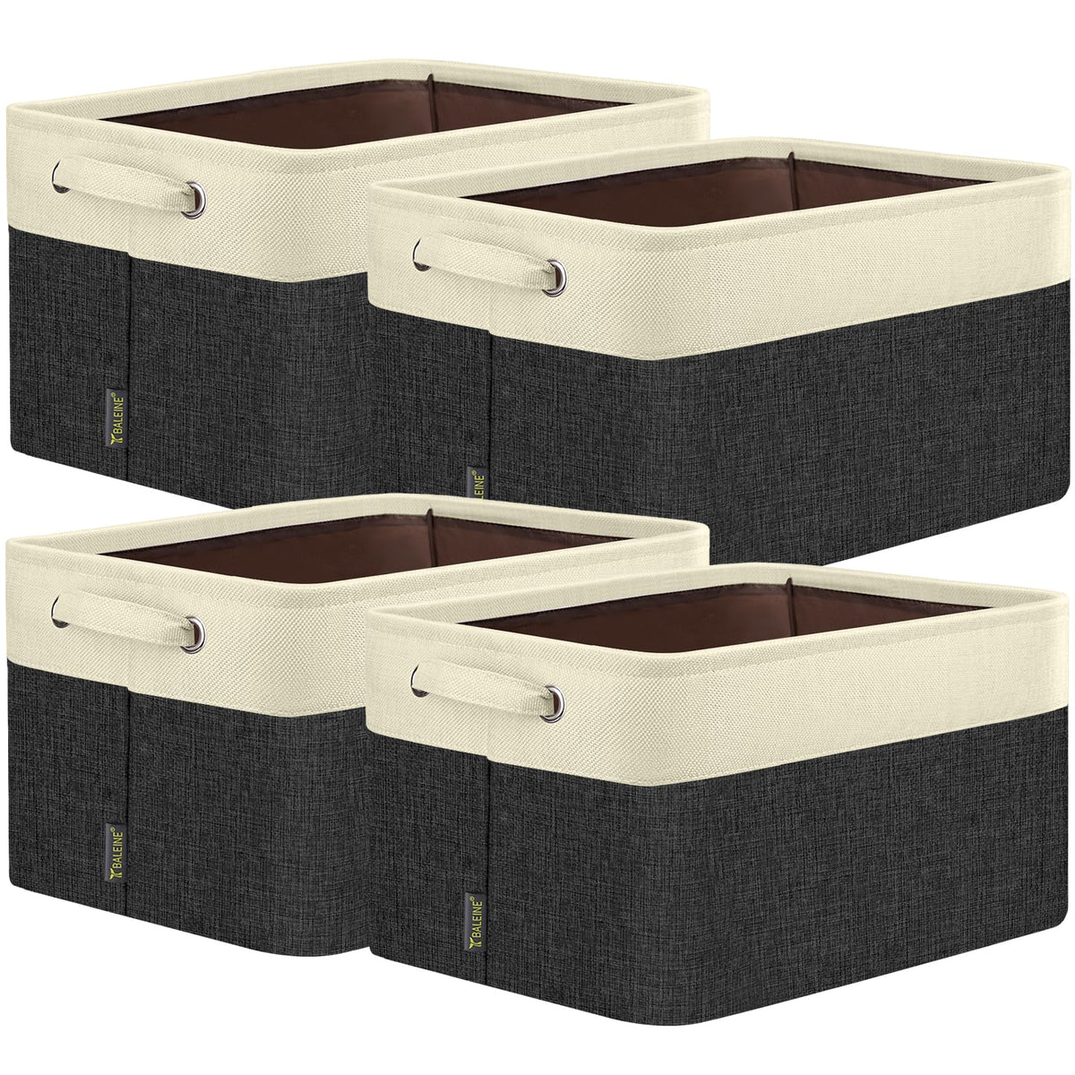 Fabric Storage Bins for Shelves (4 Count)