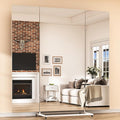 Hasipu Large Full Length Rolling Mirror - 71"×71" Tri-Fold Full Body and Tempered Glass Movable Home Gym Mirror on Wheels with Stand for Gym, Dance Studio, Fitness Room, and Home