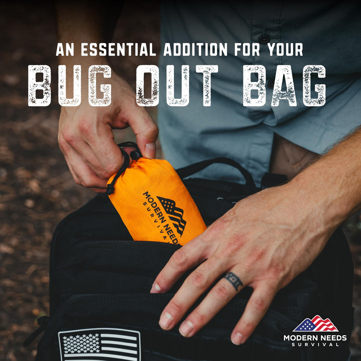 MODERN NEEDS Emergency Sleeping Bag Survival – Thermal Blanket & Bivy Sack | Emergency Bivy & Survival Blanket | Outdoor Sleeping Bag & Hiking Bag | Sleeping Bags for Adults | 1 Pack