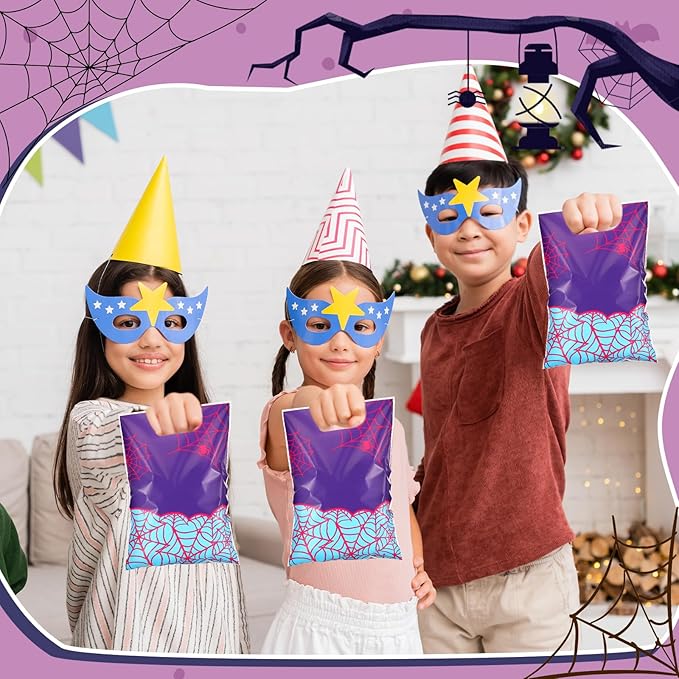 Eccliy 30 Pcs Spider Birthday Party Favors Bags Cartoon Spiderweb Gift Candy Gift Bags for Spider Theme Party Decorations Supplies