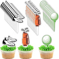 Golf Theme Cupcake Toppers Golf Shoe Cupcake Picks Golf Bag Toothpicks Golf Ball Birthday Cake Decorations for Baby Shower Party Favors Supplies (48 Pcs)